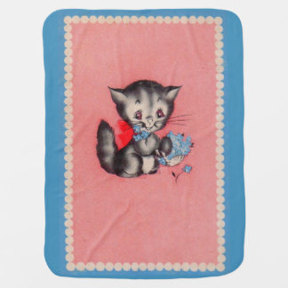 sweet kitty cat swaddle blanket