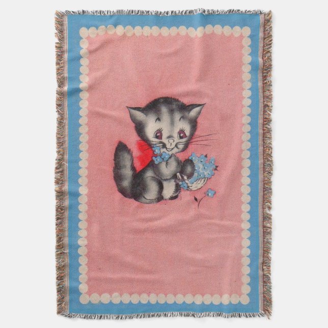 sweet kitty cat throw blanket (Front Vertical)
