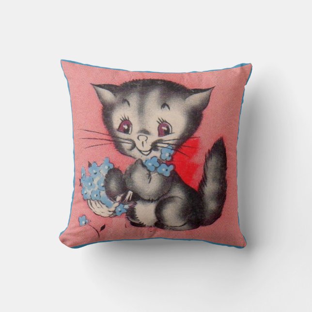 sweet kitty cat throw pillow (Front)