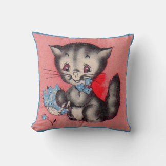 sweet kitty cat throw pillow