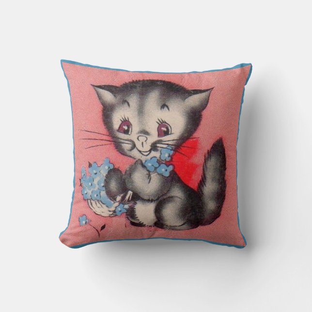 sweet kitty cat throw pillow (Front)