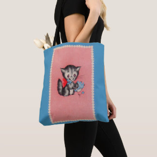 sweet kitty cat tote bag