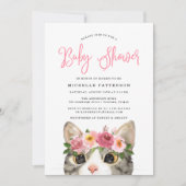 Sweet Kitty Girl Baby Shower Invitation (Front)