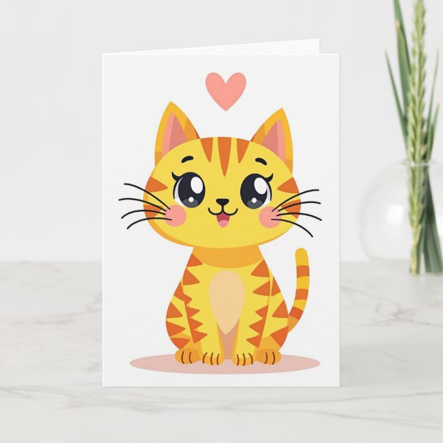 Sweet Kitty Heart Card (Front)