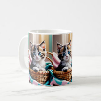 Sweet Kitty in a Basket – Cozy Moment Coffee Mug