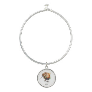Sweet Kiwi, custom Bangle Bracelet