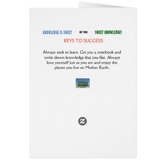 SWEET KNOWLEDGE CARD (Back)