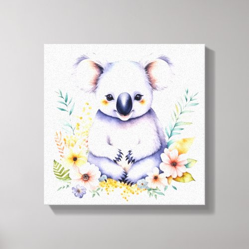 Sweet Koala Bear Baby Nursery Art Canvas Print