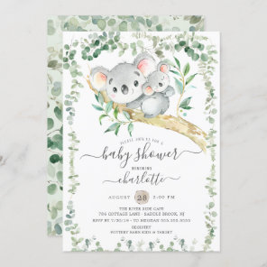 Sweet Koala Bear Baby Shower Invitation