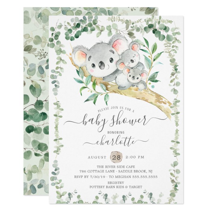 Sweet Koala Bears Twins Baby Shower Invitation Zazzle Com