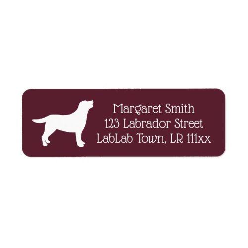 Sweet Labrador Silhouette Purple Return Adress Label