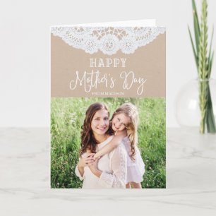 Sweet Lace Mother's Day Photo Greeting Card