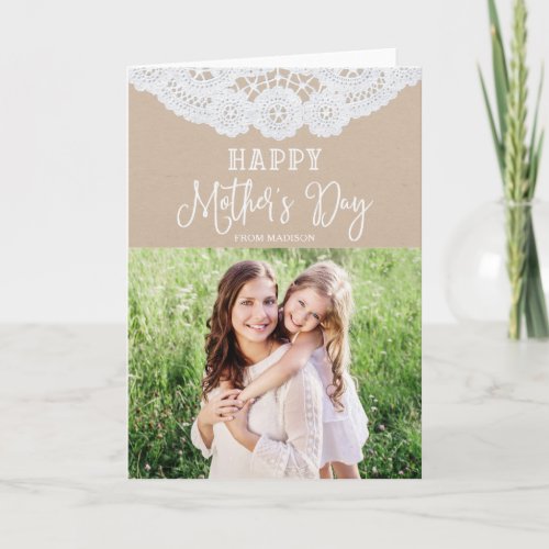 Sweet Lace  Mothers Day Photo Greeting Card