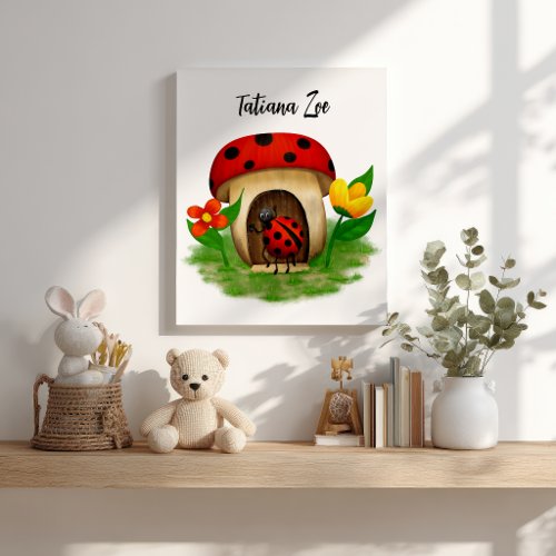 Sweet Ladybug Friend Faux Canvas Print