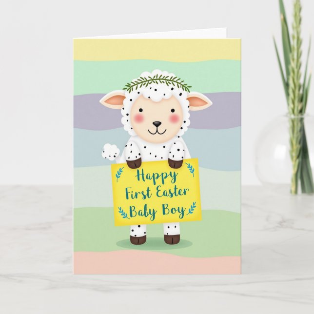 Sweet Lamb Celebration Card (Front)