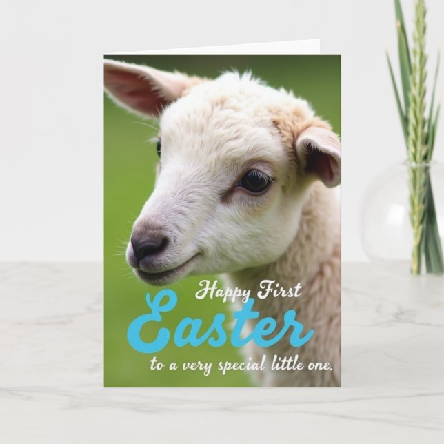 Sweet Lamb New Baby Card (Front)