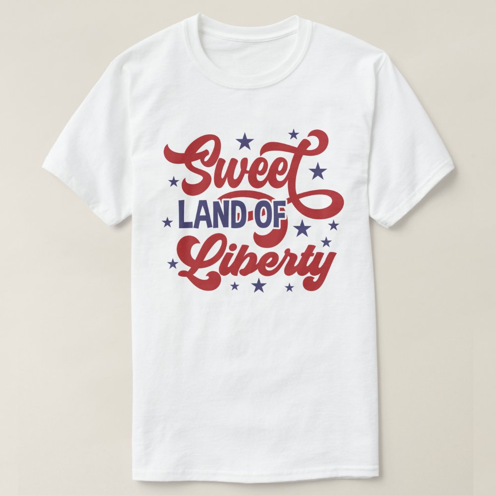 Sweet Land of Liberty 4th of July Patriotic Personalized T-Shirt