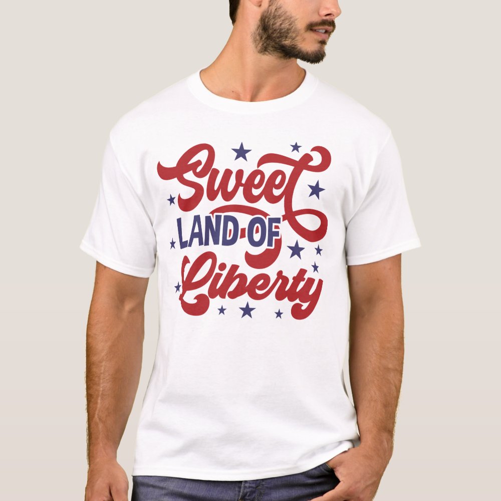 Sweet Land of Liberty 4th of July Patriotic Personalized T-Shirt