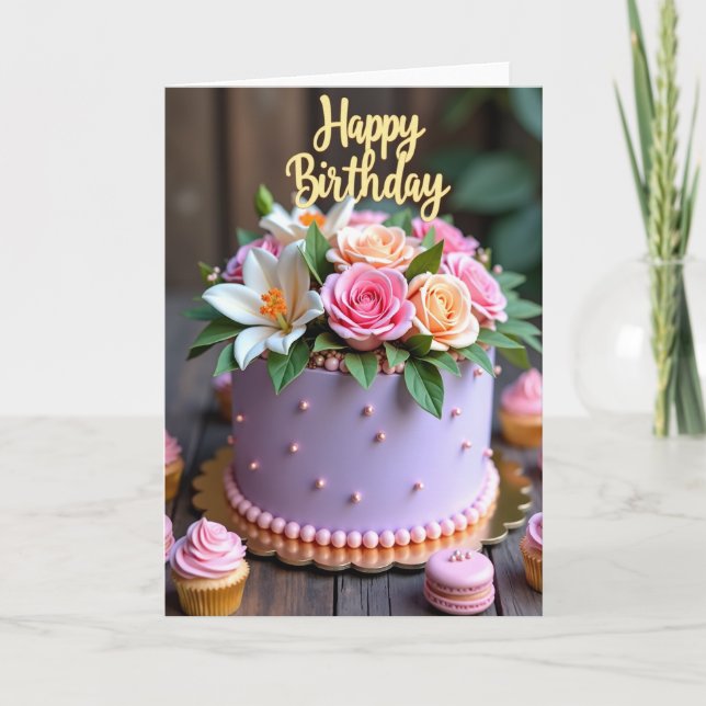 Sweet Lavender Birthday Card (Front)