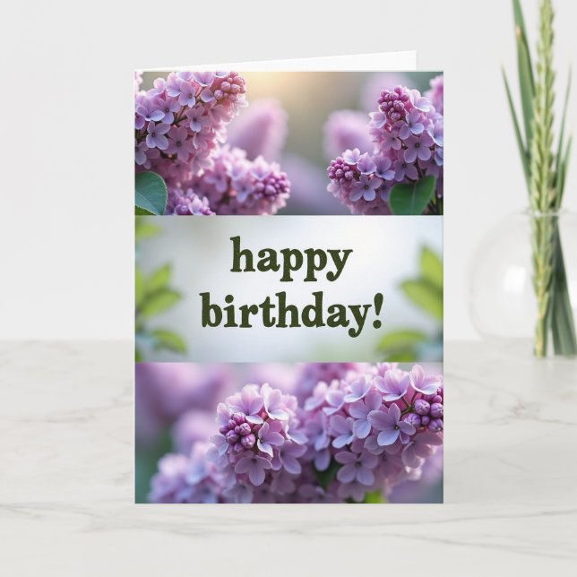Sweet Lavender Bloom Birthday Card (Front)