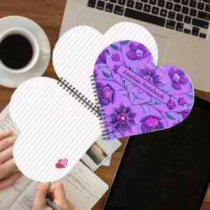 Sweet Lavender Floral Brocade Notebook