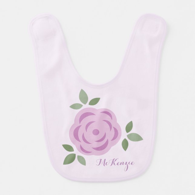 Sweet Lavender Flower Personalized Bib (Front)