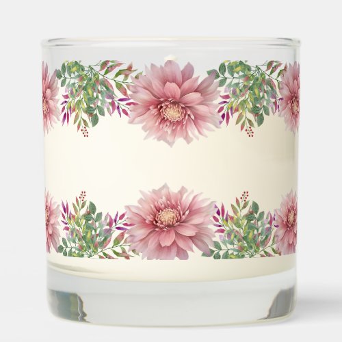 Sweet Lavender  Pink Floral Mothers Day Scented Candle