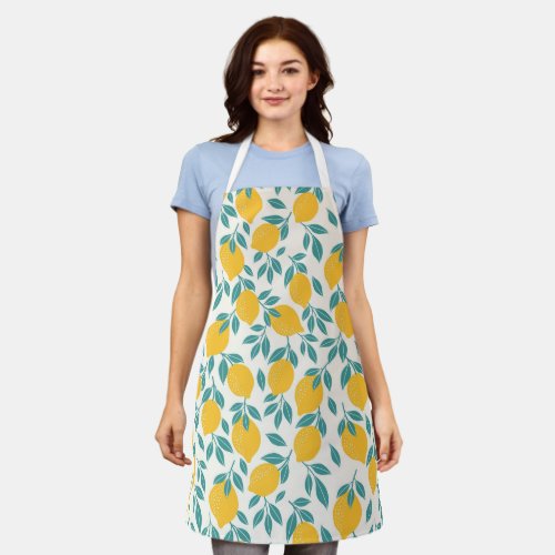 Sweet Lemon Branches Pattern Apron