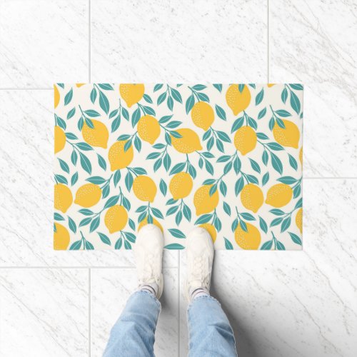 Sweet Lemon Branches Pattern Doormat