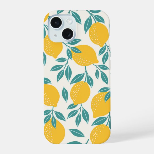 Sweet Lemon Branches Pattern Iphone Case (Back)
