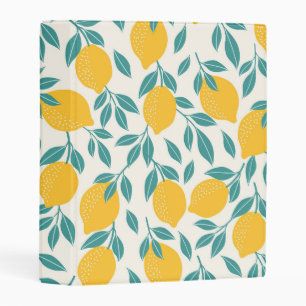 Sweet Lemon Branches Pattern Mini Binder