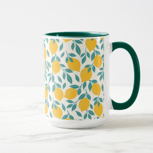 Sweet Lemon Branches Pattern Mug