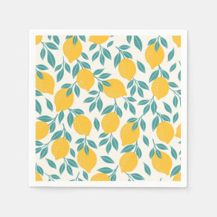 Sweet Lemon Branches Pattern Napkins