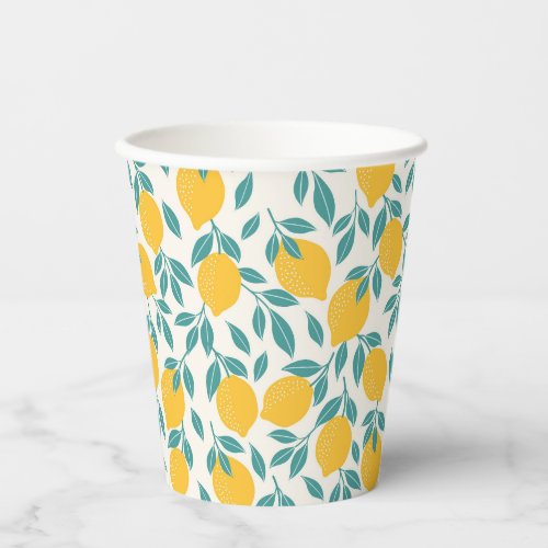 Sweet Lemon Branches Pattern Paper Cups