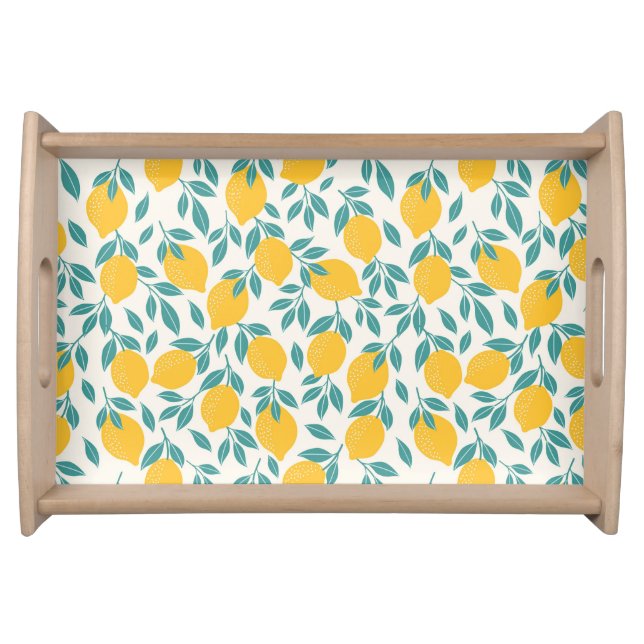 Sweet Lemon Branches Pattern Serving Tray (Front)