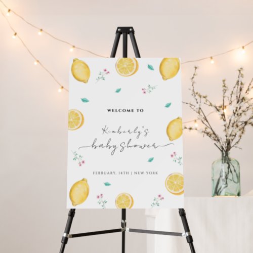 Sweet Lemon Citrus Fruit Baby Shower Welcome Sign 