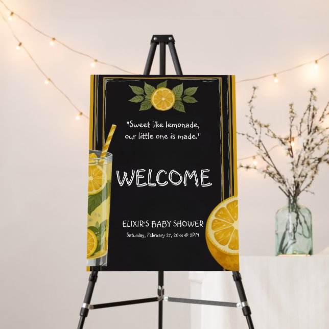Sweet Lemonade Chalkboard Stand Baby Shower Foam Board (In Situ (Stand))