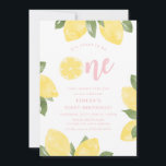 Sweet Lemons 1st Birthday Invitation<br><div class="desc">5x7 Sweet Lemons,  lemon themed First Birthday invitation.</div>