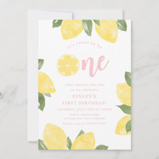 Sweet Lemons 1st Birthday Invitation
