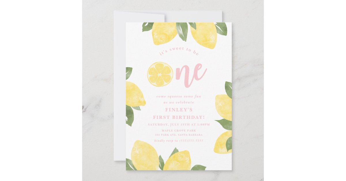 Sweet Lemons 1st Birthday Invitation | Zazzle