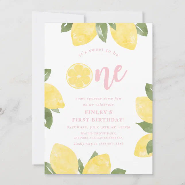 Sweet Lemons 1st Birthday Invitation | Zazzle