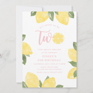 Sweet Lemons 2nd Birthday Invitation