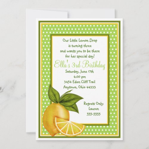 Sweet Lemons Birthday Invitations