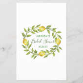 Sweet Lemons & Greenery Chic Bridal Shower Game (Back)