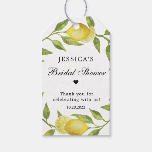 Sweet Lemons   Greenery Gift Favor Tag Thank You