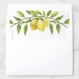 Sweet Lemons Greenery Watercolor Envelope Liner