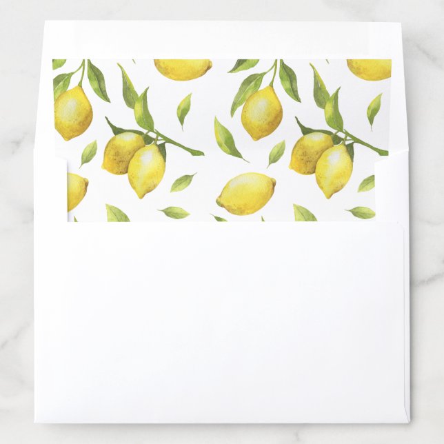 Sweet Lemons Greenery Watercolor Envelope Liner (In Envelope)