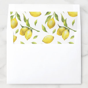 Sweet Lemons Greenery Watercolor Envelope Liner