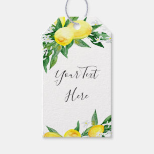Sweet Lemons Greenery Watercolor Gift Favor Tag