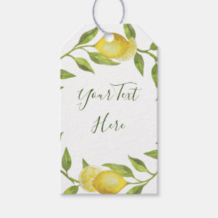 Sweet Lemons Greenery Watercolor Gift Favor Tag